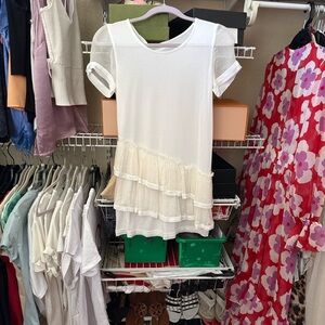 RED Valentino White Layered Short Sleeve Tee